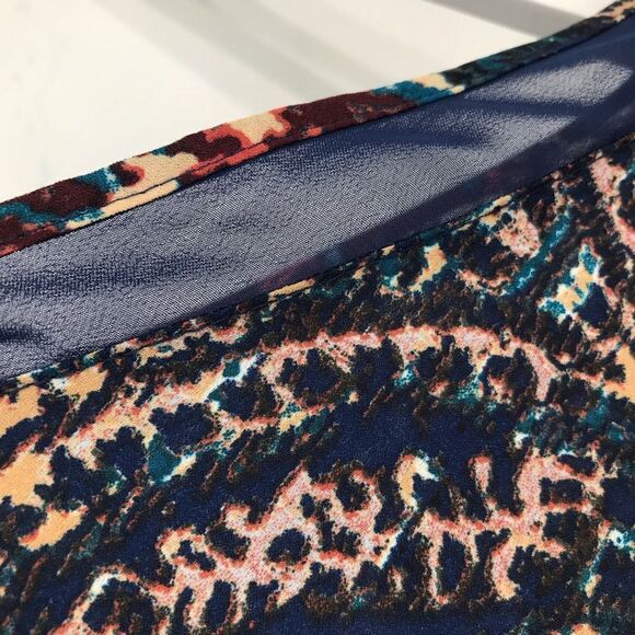 ANA Jewel tone Paisley Print Lightweight Flowy V Neck Roll Sleeve Blouse NEW - Picture 13 of 16